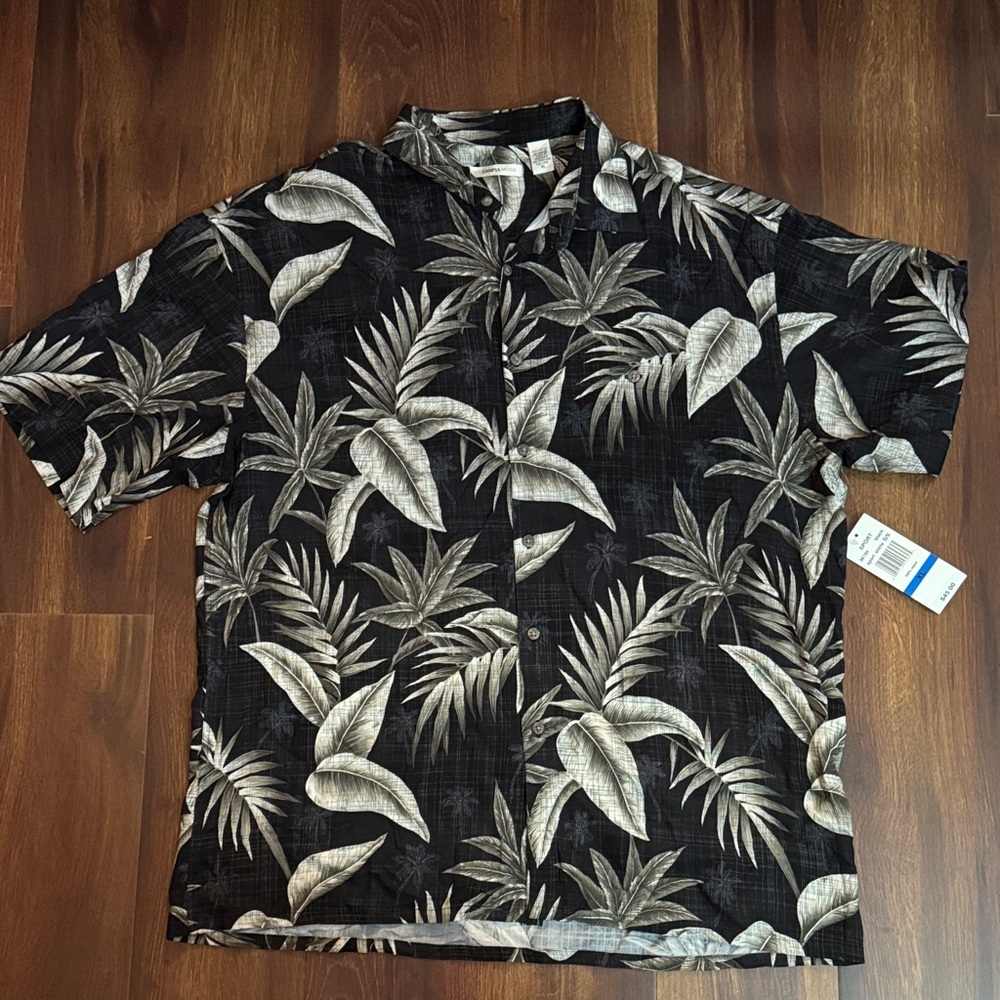 Campia Moda Men's Tropical Leaf Print Casual Shirt Size XL